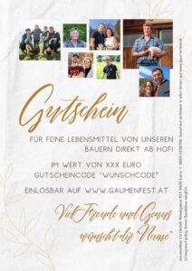 Gutschein mit Fotos von Landwirten