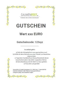 Gaumenfest Gutschein schlicht