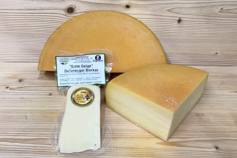 Bierkäse mit Geigenseer Bier vom Biohof Stemberger aus dem Defereggental