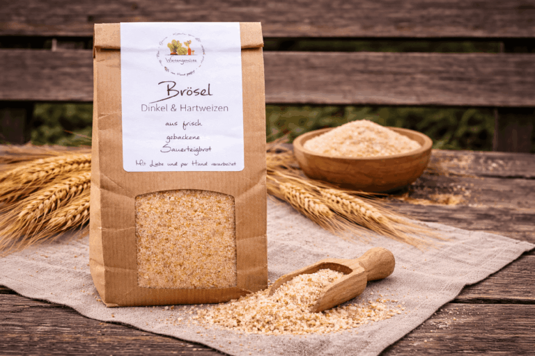 Dinkel-Hartweizen Brösel aus Sauerteigbrot von Wiesengemüse